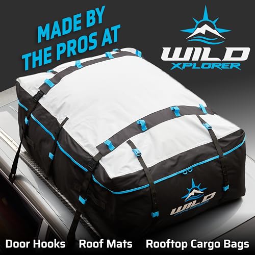 6 Cargo Tie Down Door Hook Straps for Rooftop Cargo Carrier, Patented Heavy Duty Flat Hooks, Roof Rack Clips for Car Top Bag, Luggage Straps for Car, Replacement Parts, No Roof Rack Required