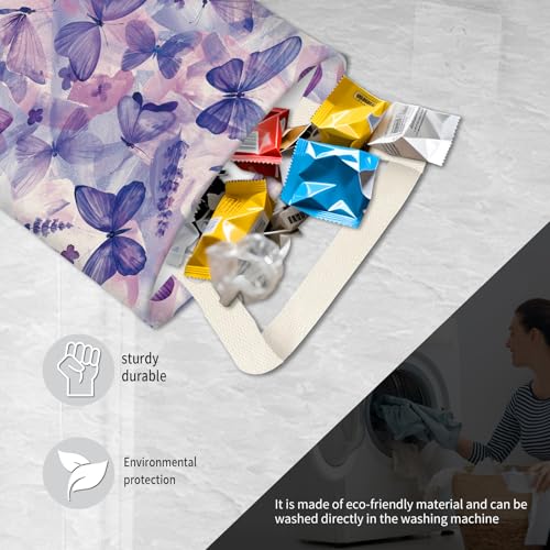 Hanging Car Garbage Bag, Cute Car Trash Can Bag, Automotive Accessories for Women Men Cute Blue Purple Butterfly - color: Cute Blue Purple Butterfly