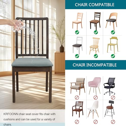 KRFOONN Waterproof Seat Covers for Dining Room Chairs Set of 4 with Bench Cover Washable Dining Chair Covers Removable Kitchen Chair Cushion Slipcovers Protector, A3 - color: Color A3