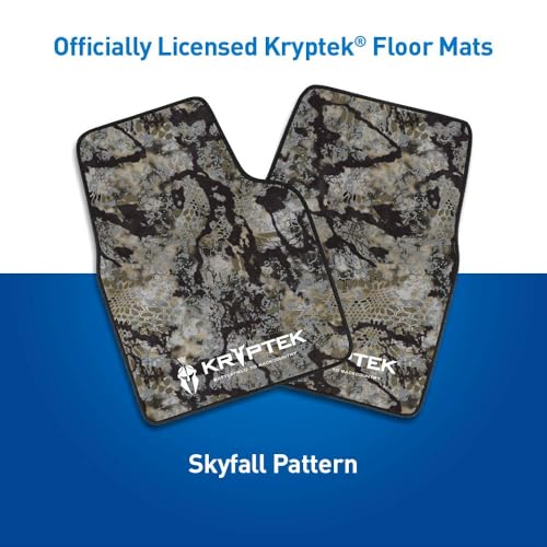 Coverking Universal Car Floor Mats Set of 2 (Front Driver and Passenger) Kryptek Skyfall Camo - All-Weather Protection for Mud, Dirt, Rain, Spills, Non-Slip Backing, Fits Cars Trucks SUVs Jeeps - style: Kryptek Skyfall