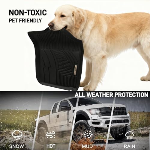 Floor Mats Custom Fit for 2007-2011 Toyota Camry, TPE All-Weather Toyota Camry Floor Mat Front & 2nd Row 3pcs, Anti-Slip Waterproof Odorless Easy Clean - Black - size: Toyota, style: Toyota Camry 07-11