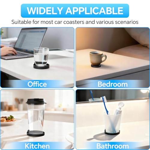 【4 Pack】Lantazi Car Coasters for Cup Holders【Non Slip & Shockproof】Car Cup Coasters for Car Cupholder Coasters Waterproof Sift-Proof Spill Silicone Car Cup Holder insert Car Accessories for Women Man