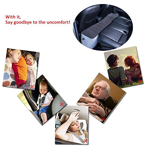 FMS Car Travel Inflatable Mattress Back Seat Gap Pad Air Bed Cushion Camping Air Couch Gray 51.18 * 10.63 * 14.57Inches - color: Grey