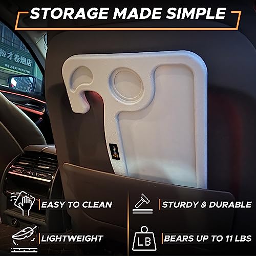 EcoNour 2 in 1 Car Steering Wheel Tray (Grey) | Multipurpose Car Steering Wheel Desk for Laptop and Food | Car Tray for Eating | Steering Wheel Accessories - size: Medium-Grey