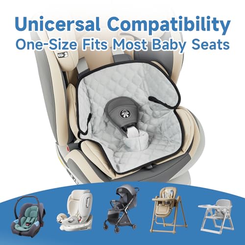 2 Pack Car Potty Training Seat Protector, Waterproof Toddler Car Seat Potty Training Cover, Piddle Pads & Liners for Baby Stroller, Booster & Travel,Non-Slip Pee Protector for Carseat (Grey)