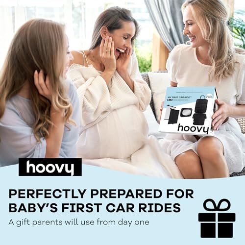 Hoovy My First Car Ride™ 3-in-1 Baby Car Essentials Bundle, Roller Sun Shades, Rear-Facing Mirror, and Seat Protector