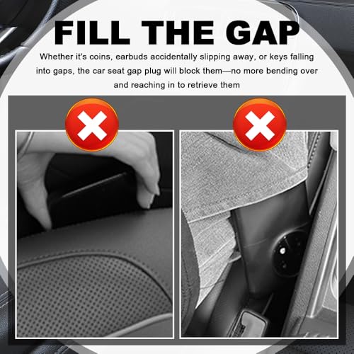 2026 Upgraded Car Seat Gap Filler 2 Pack,3 in 1 Car Seat Gap Organizer with Slot & Hook for Phone/Keys,Universal Anti-Drop in Between Cars Seats Catcher Fits for Truck SUV
