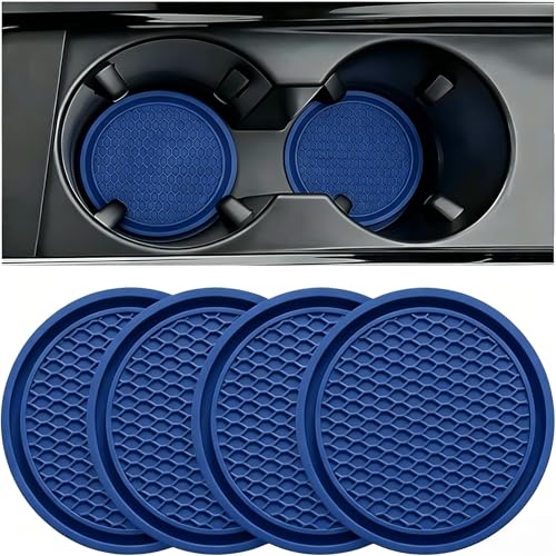 ZSDY Car Cup Holder Coaster, 4 PCS Non Slip Cup Holder Insert, 2.77 Inch Universal Car Interior Accessories for SUV Truck, Grey Blue - color: Grey Blue