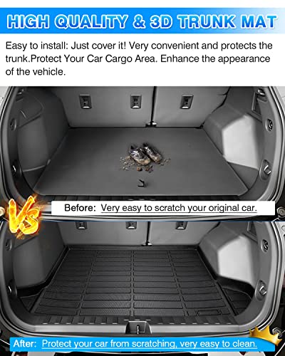 Cartist Cargo Liner Compatible with 2018-2024 Chevy Chevrolet Equinox/GMC Terrain All Weather Rear Trunk Mat 3D Waterproof Black TPE - size: 5)Chevy Chevrolet Equinox/GMC Terrain 2018-2024