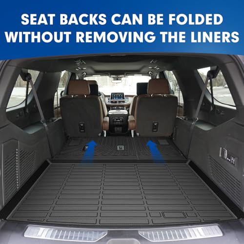 Mixsuper Cargo Liner for Chevy Suburban/GMC Yukon XL 2021-2026, All Weather Trunk Mat Backrest Mat TPE Back Seat Cover Protector for Suburban Yukon XL Accessories - size: 21-26 |Suburban/Yukon XL| Cargo & Backrest Mat