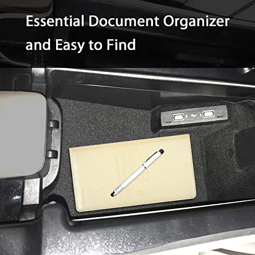 Car Insurance and Registration Holder, 9.5 x 5 Inch PU Leather Vehicle Glove Box Organizer Wallet Case for Insurance Card, Driver License, Paperwork - Champagne - color: Champagne