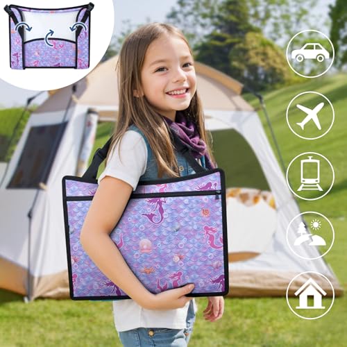 COOLBEBE Kids Travel Tray for Toddler Car Seat, Travel Tray for Airplane, Toddler Car Seat Lap Tray, Carseat Table Tray for Kids Travel Activities (Mermaid - color: Mermaid