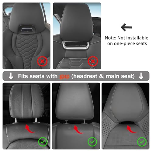 2pcs Car Neck Pillow for headrests,Support Drive Seats Head Cushion Pillows,Microfiber Velvet,Plant-Based Polyester,Thickness & Height Adjustable,11.8x7.5,Inner Liner fillable(Beige)