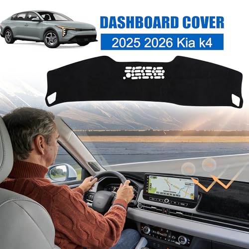 YYCKE Dash Cover Mat Custom Fit for 2025 2026 kia k4 Accessories Dashboard Pad Carpet Protector - size: kia k4 2025 2026
