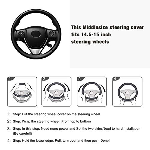 Flying Banner car Steering Wheel Cover Faux Leather Massage Universal fit 3D Honeycomb Hole Anti-Slip Sporty 15 Inches (Tan Tan) - color: Tan Tan