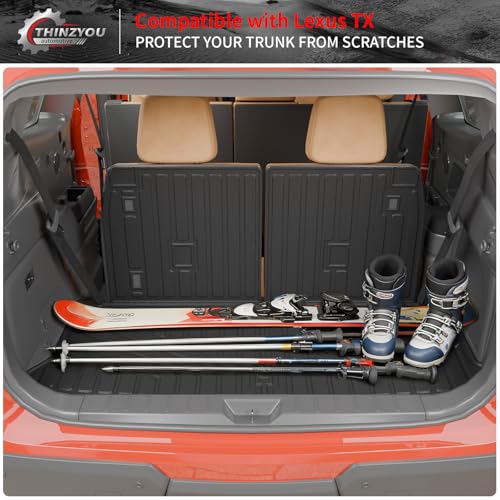 Floor Mats Compatible with 2024 2025 2026 Lexus TX350 TX500h TX550h+ 6&7 Seats Cargo Mat Trunk Liner Back Seat Cover All Weather TX Accessories (Floor Mats+Trunk Mat with Backrest Mat) - style: For Lexus TX | 2024-2026