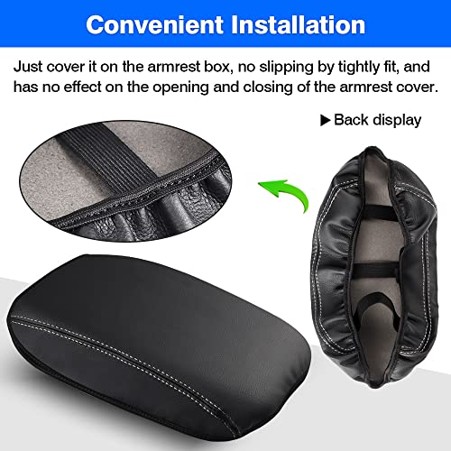 Autorder Center Console Armrest Cover for 2021-2025 2026 Jeep Grand Cherokee L Accessories Armrest Cover Anti-Scratch Middle Console Pad Leather Armrest Protector - size: 21-26 Grand Cherokee L Armrest Cover