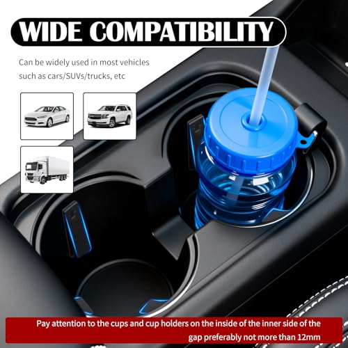 6PCS Car Cup Holder Insert Silicone,Anti-Shake Curve Car Coasters Cupholder Stabilizer for Holding Cups/Bottles,Universal Self-Adhesive Cupholder Insert for Cars/SUVs/Trucks