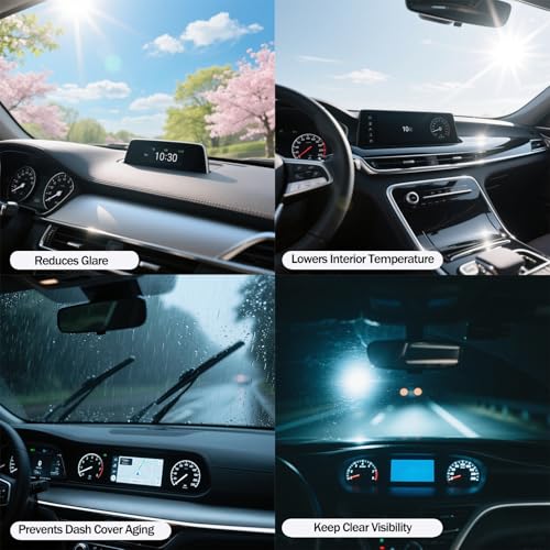 Dash Cover Compatible with Hon-da Civic 11th Gen 2022 2023 2024 2025 Dash Cover Dashboard Cover Protector Dashboard Pad Dash Mat for Civic Accessories All-Weather Polyester Black - size: Polyester for Civic 11th Gen Dash Mat