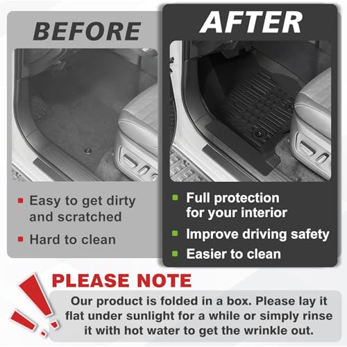 TripleAliners Fit for Toyota 2025 2026 4Runner Accessories Floor Mats All Weather Liners Custom Fit TPE Heavy-Duty 1st&2nd Row Waterproof Anti-Slip Floor Liners (Only for 5 Seats) Not for Hybrid Model - size: 4Runner | 5-Seat | 2025+