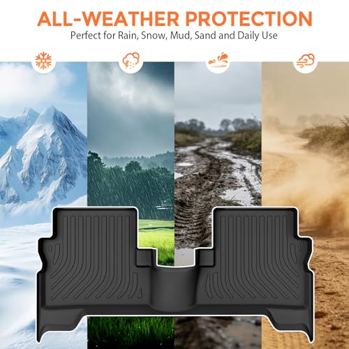 Floor Mats for Ford Escape 2013-2019, Custom Fit Heavy Duty TPE All Weather Protection, Waterproof Non-Slip Black Car Liners for Front & Rear (Two-Row Floor Mats & Cargo Liner) - style: 06) For Ford Escape | 2013-2019 | Full Set