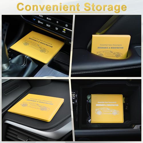 UYYE Car Organizer, 2-Pack Glove Box Documents Holder, Yellow, Waterproof, Classic Style, Space Theme, Unisex-Adults, Vehicle Owners, Drivers - color: Yellow