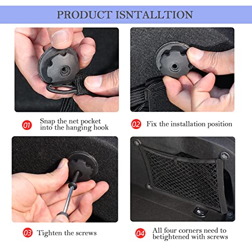 2 Pack Small Cargo Net Pocket Storage Mesh Net Elastic Automotive Cargo Nets Storage Pouch for Car Trunk Net, RV, Boat Storage Mesh Pocket Net with 8 Mounting Screws and Hooks (18 x 9.8 Inches) - size: 18 x 9.8 Inches
