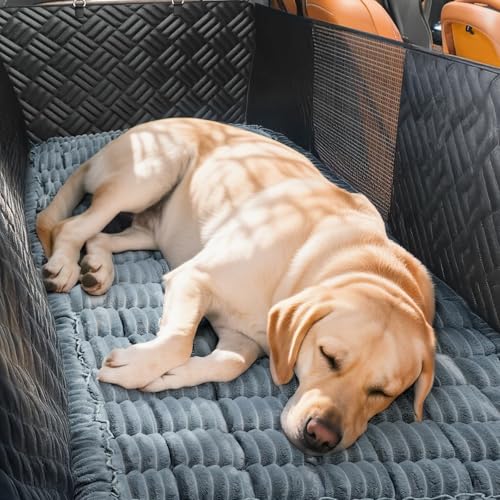 Dog Car Seat Cover for Back Seat, 54"x24.8" Non-Slip Pet Bed Mat, Washable Flannel Travel Mat for SUV & Trucks, Scratch & Spill Proof - color: Grey