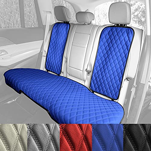 FH Group Car Seat Cushion Rear Set Faux Leather Automotive Seat Cushions - Universal Fit, Rear Car Seat Cushion, Car Seat Cushions With Non-slip Silicone Backing for SUV, Sedan, Van Gray