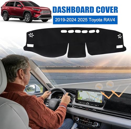 YYCKE Dash Cover Mat Custom Accessories Dashboard Pad Fit for 2019-2024 2025 Toyota RAV4 Accessories Dashboard Pad Carpet Protector - size: Toyota RAV4 2019-2024 2025