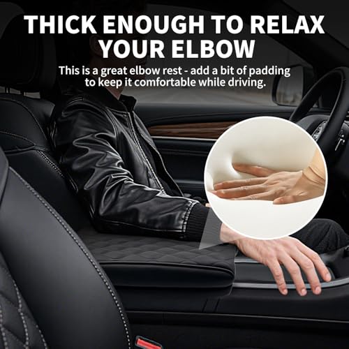 Center Console Armrest Cover Compatible with Hyundai Palisade 2020-2025 Accessories, Premium Leather Arm Rest Cover Pad, Car Middle Console Cover (Black) - size: 2020-2025 Hyundai Palisade