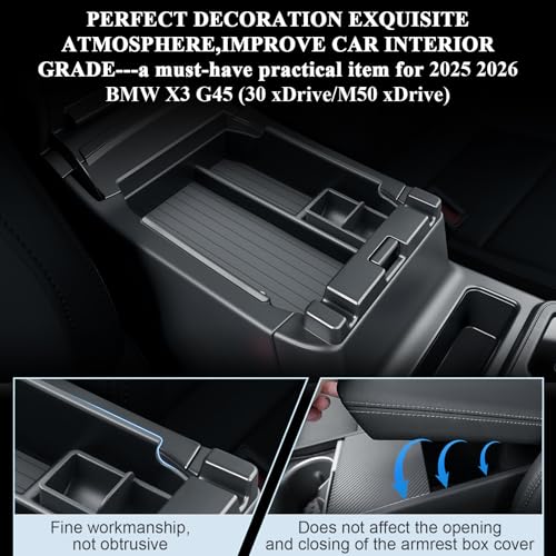 BIBIBO for 2026 Subaru Outback Center Console Organizer 2026 Subaru Outback(Premium,Limited,Touring,Wilderness,Limited XT,Touring XT) Console Insert Tray - color: Black-Single Layer