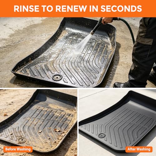 Floor Mats for Dodge Challenger RWD 2015-2023 (Not for AWD or 3.6L V6 Engine Models), Custom Fit Heavy Duty TPE All Weather Protection, Waterproof Non-Slip Black Car Liners (Two-Row Floor Mats) - style: 04) For Dodge Challenger RWD | 2015-2023 | 1st & 2nd