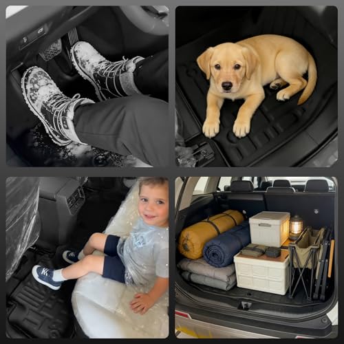 All Weather Floor Mats & Cargo Liner Set for Toyota RAV4 Hybrid 2026(Not for Limited with Subwoofer), TPE Custom Fit Floor Liners with Cargo Mat & Backrest Cover, Full Coverage Interior Protection - size: for rav4 2026+