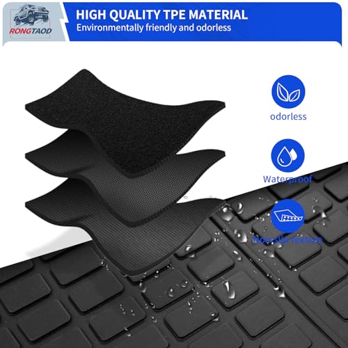 Rongtaod Cargo Mat Compatible with 2023 2024 2025 2026 Honda Pilot Trunk Mat Cargo Liner Trunk Liner TPE All Weather Back Seat Cover Protector Honda Pilot Accessories (Trunk Mat with Backrest Mat) - color: 23-26 Trunk Mat with Backrest Mat