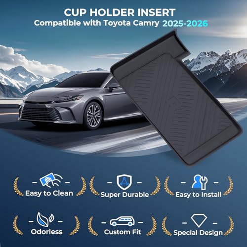Wireless Charging Protective Mat for Toyota Camry 2026 2025, Center Console Interior Accessories Silicone Anti-Slip Wireless Charger Cover Pad for 2025-2026 Camry, Black