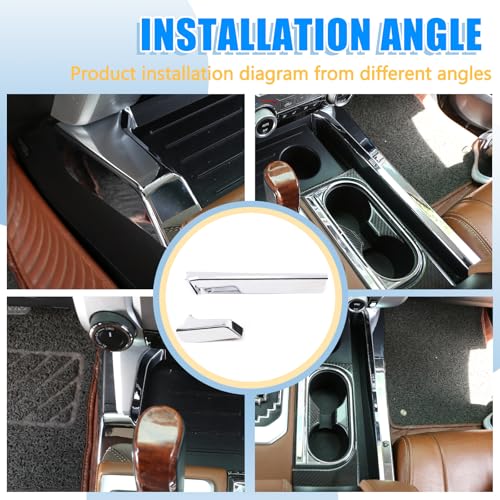 Center Console Gear Panel Cover Moulding Side Trim Strip for Toyota Tundra 2014-2020 Car Accessories (Birght)