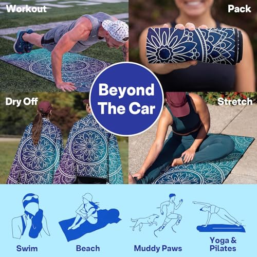 2 Pack Car Seat Towel Covers, Sweat-Proof Microfiber Seat Protectors for Gym, Running, Beach & Workout, Breathable Quick-Dry, Machine Washable, Gradient Mandala Print, Universal Fit - color: Gradient Mandala