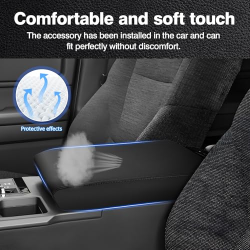 Autorder Center Console Cover for 2024-2025 2026 Toyota Land Cruiser LC250 Accessories Armrest Cover Anti-Scratch Middle Console Pad Leather Armrest Protector - size: 24-26 Land Cruiser