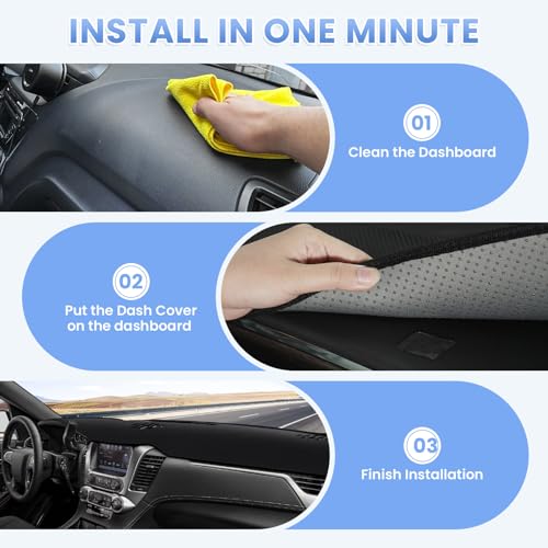 Sunsdrew Dash Cover for 2015-2020 Chevrolet Tahoe/Suburban/GMC Yukon Dashboard Cover Mat for Tahoe Accessories Sunshade Nonslip Mesh Protector No Glare - size: 15-20 Tahoe Dash Cover
