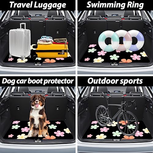 Universal Car Trunk Mat, All Weather Trunk Protection Cargo Liner, Stylish Vehicle Interior Accessories, Durable Cargo Mat Rear Trunk Line Suitable for Most Car (Fresh Simple Flowers, 29" x 39") - color: Fresh Simple Flowers