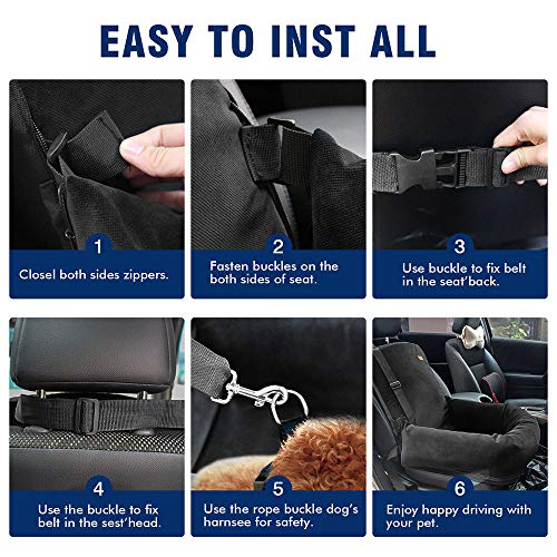 Dog Car Seat Pet Booster Seat Pet Travel Safety Car Seat,The Dog seat Made of Materials is Safe and Comfortable, and can be Disassembled for Easy Cleaning (Gray) - color: Gray