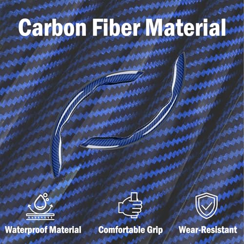 3-Piece Carbon Fiber Steering Wheel Cover, Anti-Slip & Segmented Thin Design for Comfort Grip, Universal Fit 99% Cars SUV Truck,Blue - color: Blue