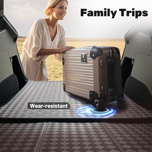 Cargo Mat Compatible with Acura MDX 2022-2024, 2025 Trunk Mat + 2ND&3RD Row Rear Backrest Mat Accessories,All Weather Premium Leather Car Trunk Liner Cover Protector
