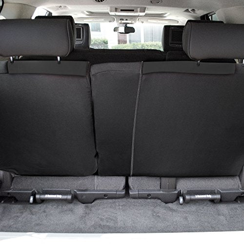 FH Group Full Cover Rear Bench Car Seat Cover β Universal Fit, Split Bench Design with Zipper, Compatible with 60/40 & 40/60 Split Seats, SUV & Van β Black - color: Black, style: Rear Set