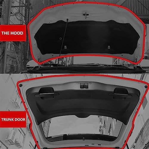 66FT Universal Car Weather Stripping, Self-Adhesive Door Rubber Seal Strip, Auto Engine & Window Noise Insulation (47/100" x 2/5") - size: 65.6 Feet Long