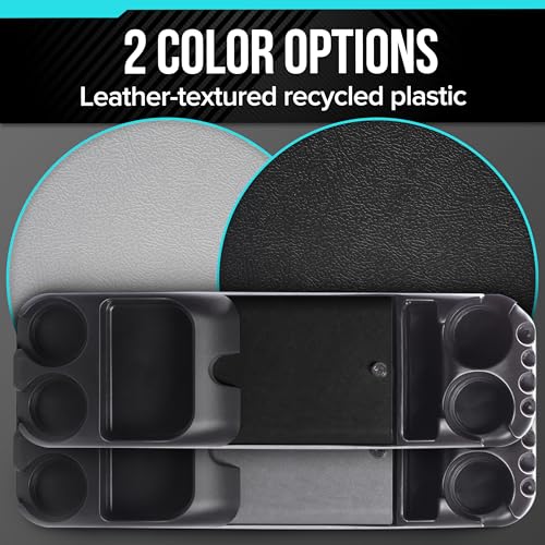 Center Console for Minivans, SUVs, Middle Van Console, Extra Cup Holders, Large Storage, 27"L x 11.5"W x 8.5"H,Made in USA (Black)
