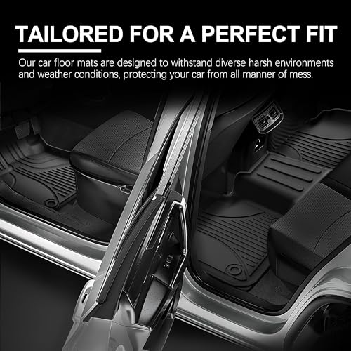 AOMSAZTO Car Floor Mats Custom Fit for 2020 2019 2018 2017 2016 2015 2014 Nissan Rogue(Not for Rogue Sport),All-Weather Floor Mat Liners Front & Rear Row Full Set Liner Non-Slip TPE Odourless, Black - style: 10)14-20 Rogue Floor Mats