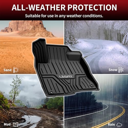 LASFIT Floor Mats for Honda Civic 2022-2025 2026 Sedan Hatchback Si (Include Sport), with&w/o USB Port | for Acura Integra 2023-2026, All Weather Car Floor Liners, 1st & 2nd Row, Black - style: 1)For Honda Civic | 2022-2026 | 1st & 2nd Row (Rear Seats Wit
