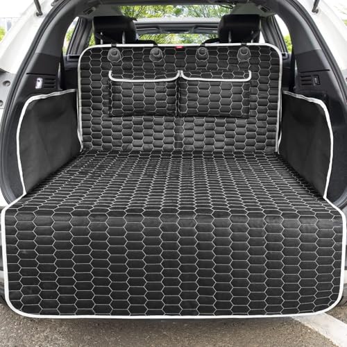 Oasser Cargo Liner for Dogs Trunk Cover, Waterproof Cargo Cover Pet Trunk Mat with Side Flaps & Bumper Protector 2 Large Pockets Nonslip Durable Soft for SUVs Sedans Vans (40.5'' x 72.8'') - size: L (40.5 x 72.8 inch)